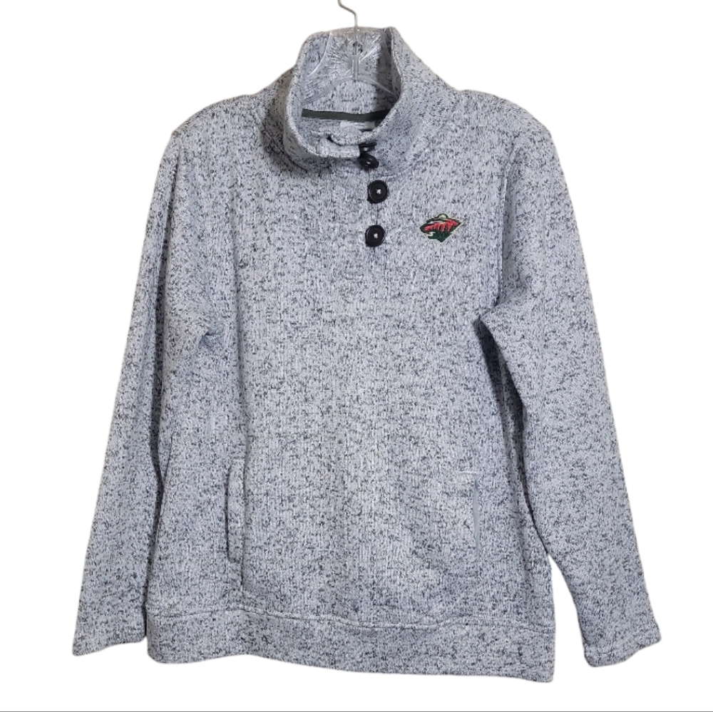 NHL Minnesota Wild sweatshirt   medium gray heather high neck pullover hockey